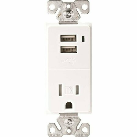 COOPER INDUSTRIES Receptacle Usb Charge White TR7740W-K-L